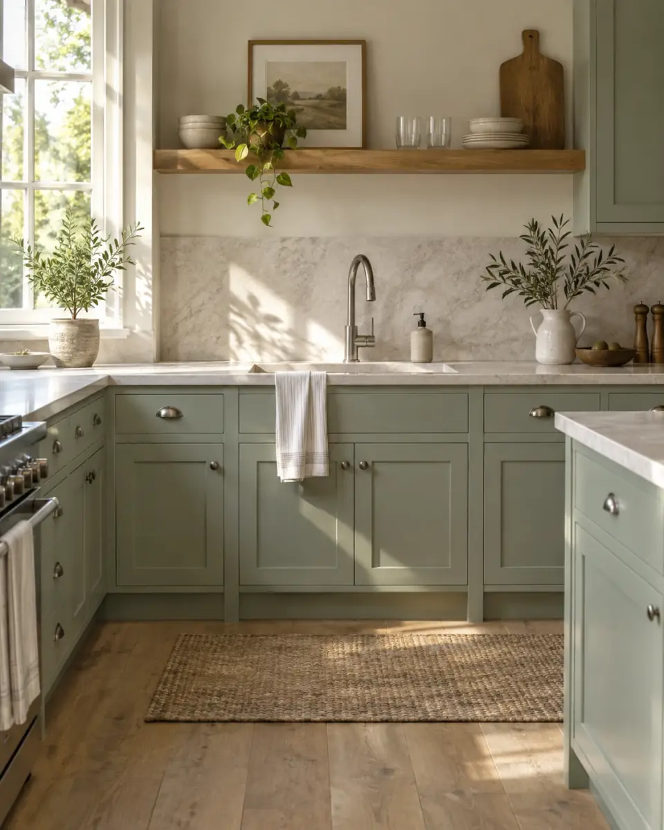 A bright kitchen with freshly cleared surfaces
